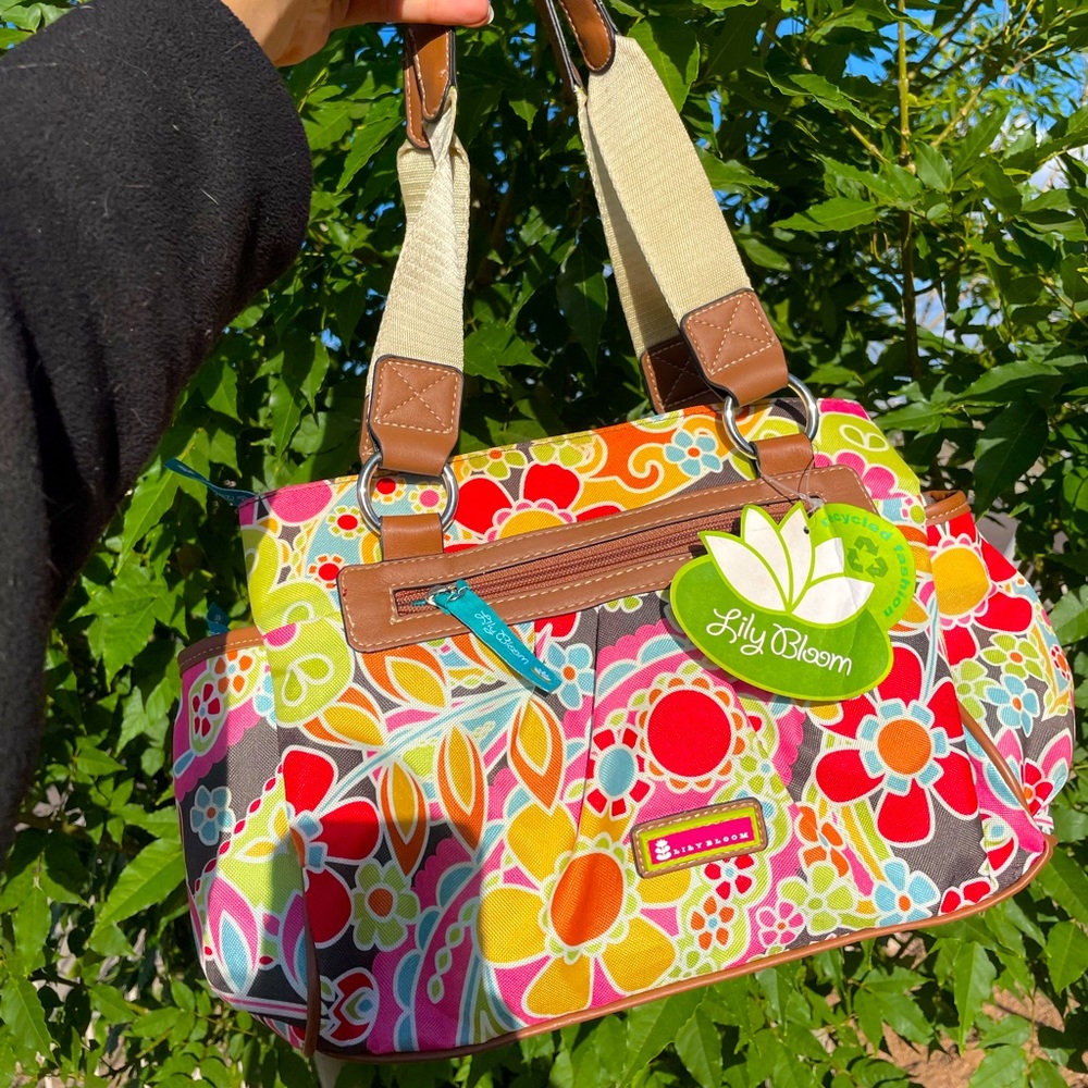 Lily Bloom Floral Pattern Purse, size: MED
